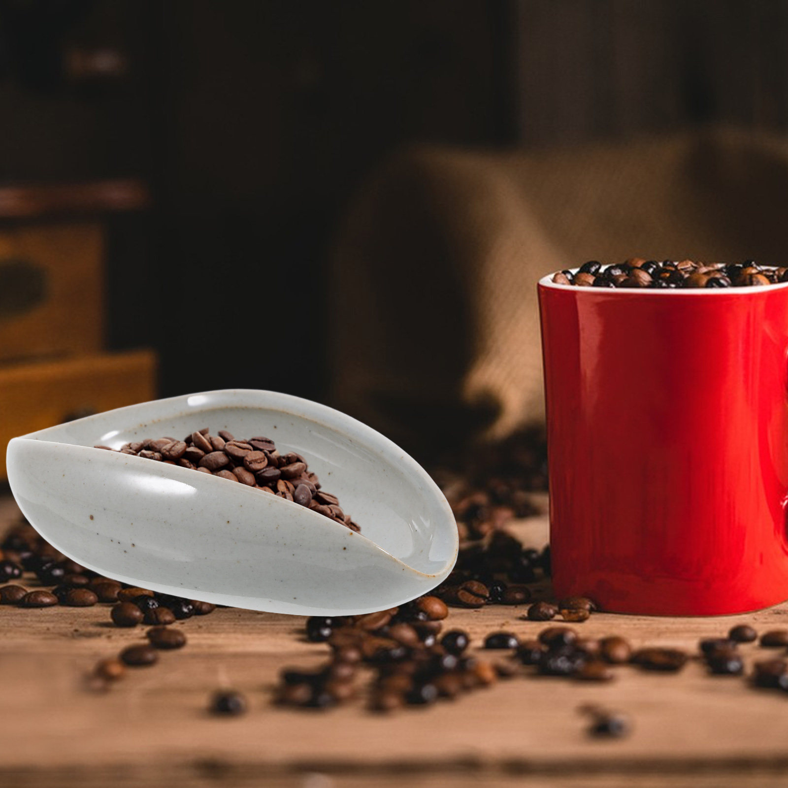 Coffee Tea Leaf - Nampan Dosis Biji Kopi Keramik, Cangkir
