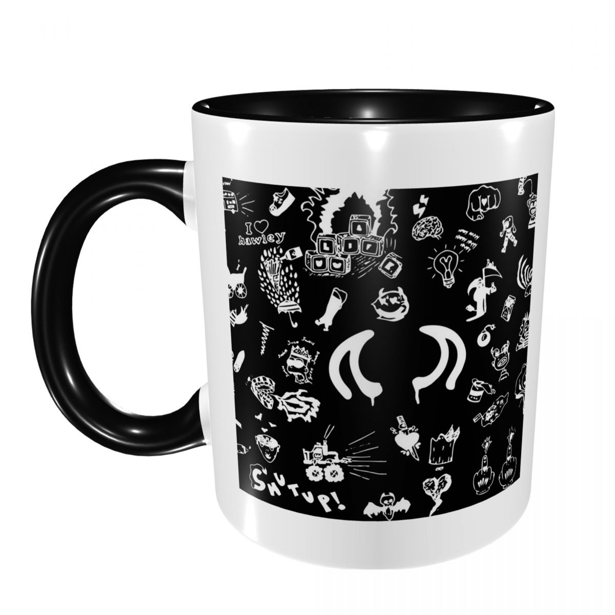 Coffee Tea Drawing - Yungblud Drawings Tattoo Sheet Mug Cangkir