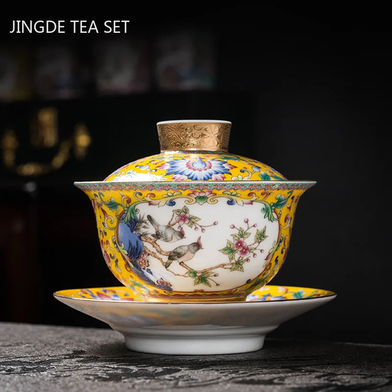 Coffee Tea Set Up - Jingdezhen Keramik Warna Enamel Set Teh