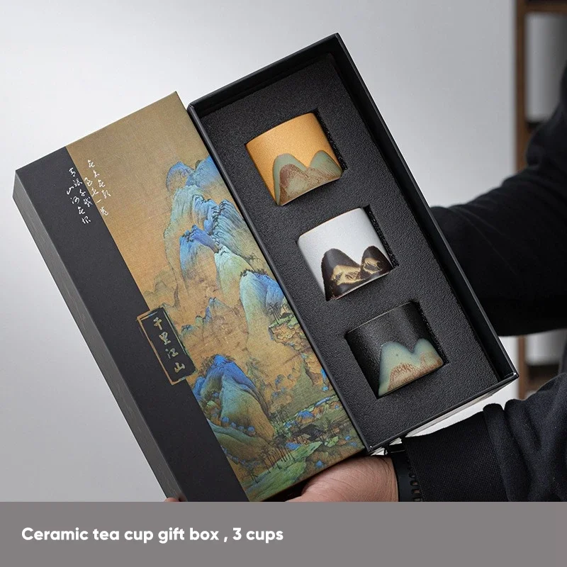 Coffee Tea Gift Set - Kotak hadiah, cangkir teh keramik Jepang,