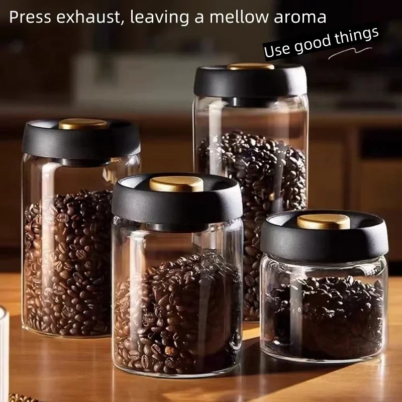 Coffee Tea Containers - Stoples Kopi Vakum Manual Kaca Borosilikat