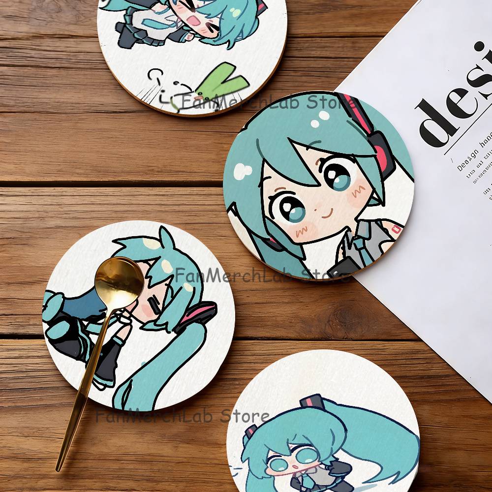 Coffee Tea Gift Set - Set Coaster Kayu M-Miku untuk Musisi