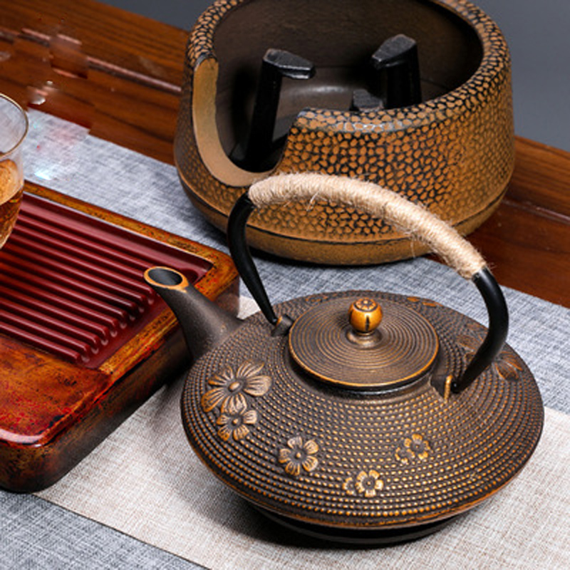 Cast Iron Teapot - Ketel Teh Daun Bambu Bunga Pir