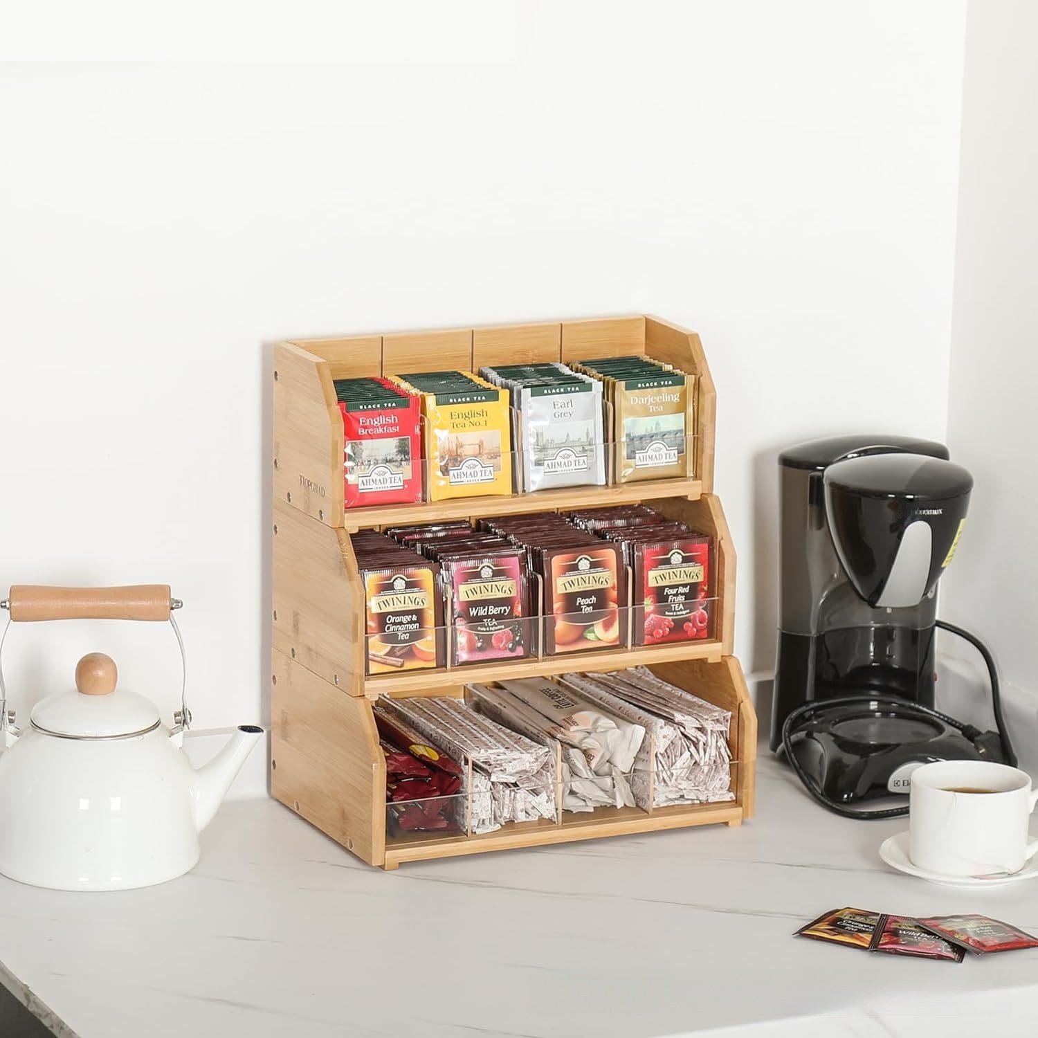 Coffee Tea Bags - Kotak Penyimpanan Kantong Teh Bambu Rak