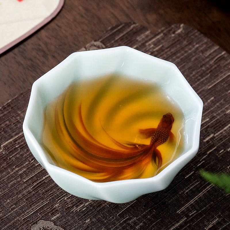 Coffee Tea Set Up - Cangkir Teh Celadon Kreatif Buatan Tangan,