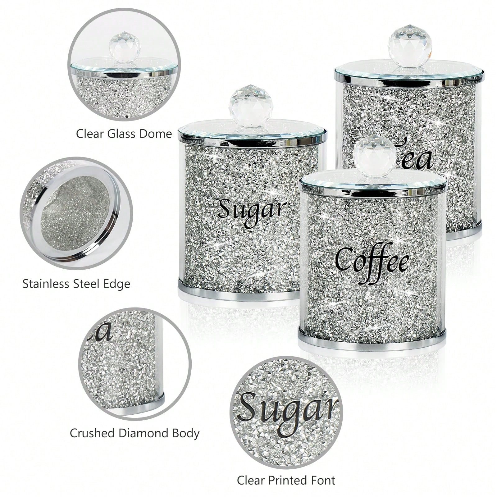 Coffee Tea Containers - Set Wadah Kopi Gula Teh Berkilau