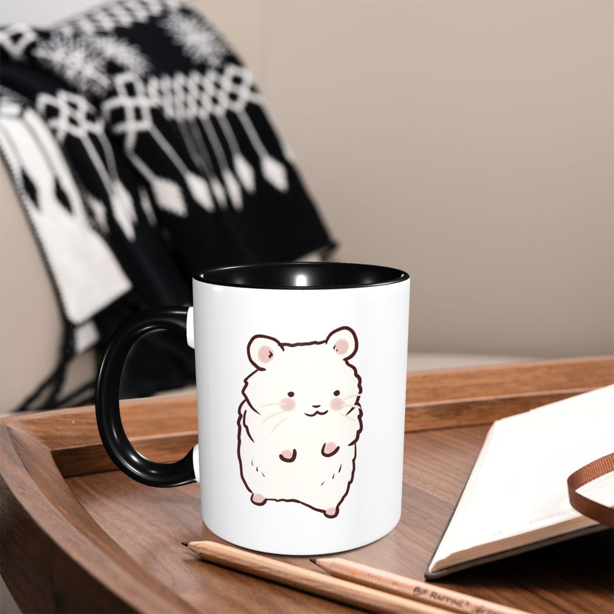 Coffee Tea Drawing - Mug Gambar Hamster Lucu Cangkir Kopi
