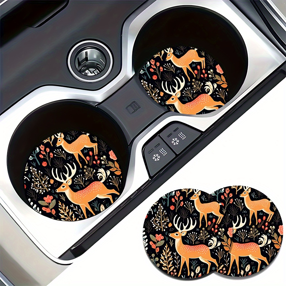 Coffee Tea Etc - 2 Tatakan Gelas Mobil Motif Rusa