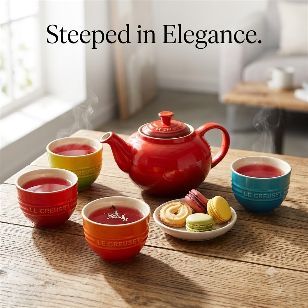 5 Set Le Creuset Teapot Stonew - Coffee Tea Set Up ulasan dan harga