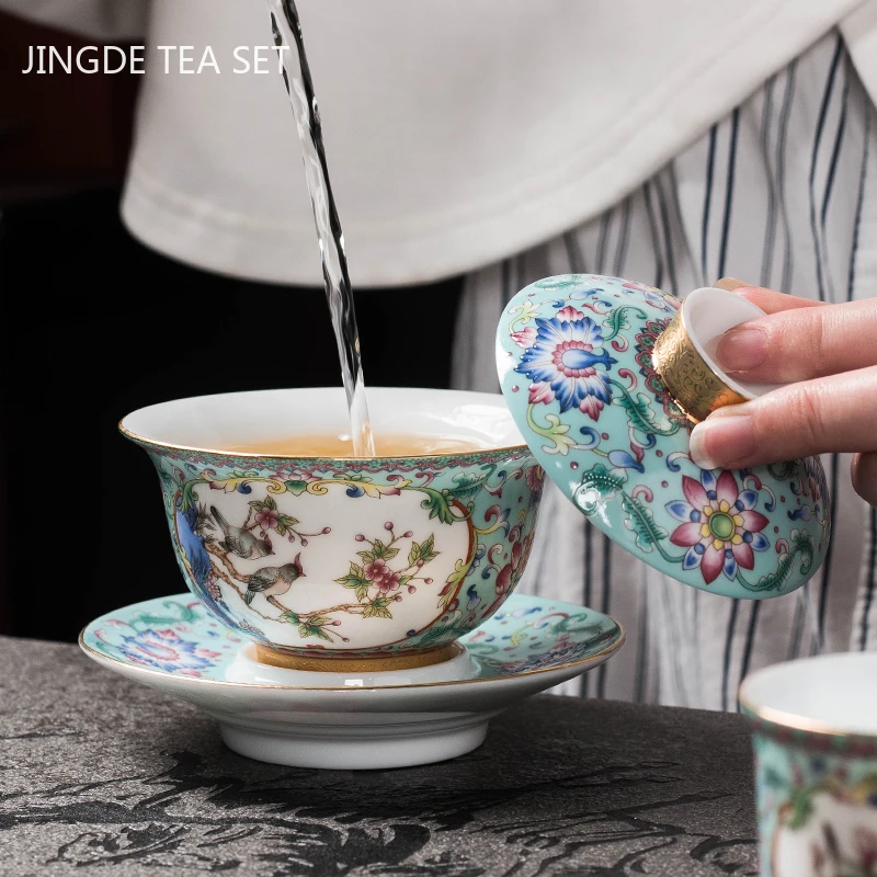 Jingdezhen Keramik Warna Ename - Coffee Tea Set Up ulasan dan harga