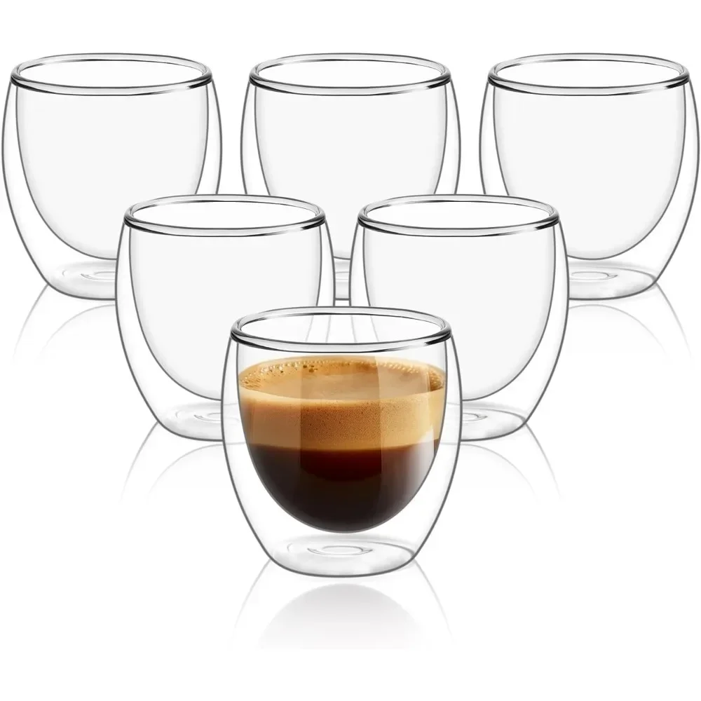 6 buah cangkir kopi kaca dindi - Double Wall Mug ulasan dan harga