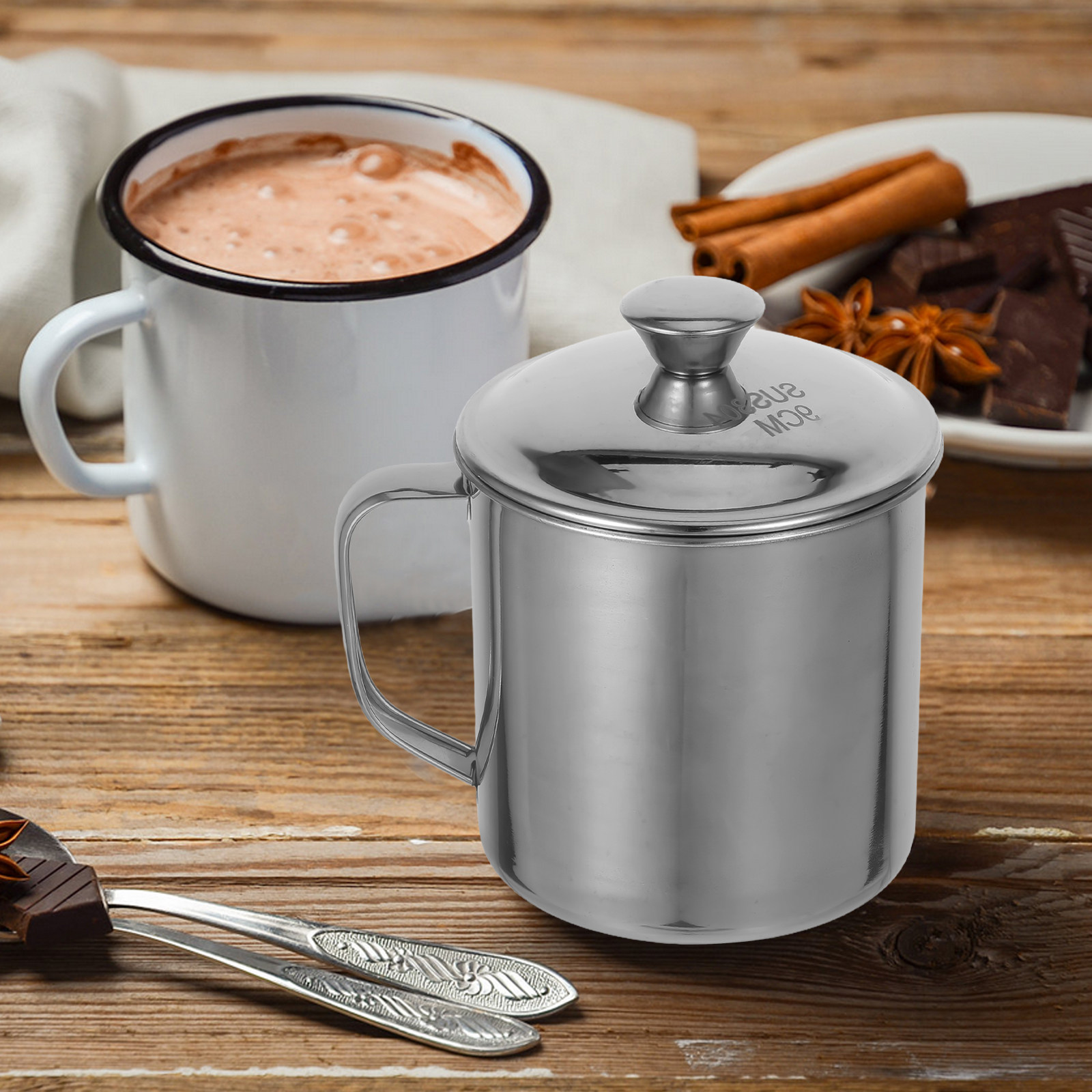 Cangkir Stainless Steel Berlap - Coffee Tea & Espresso Appliances ulasan dan harga