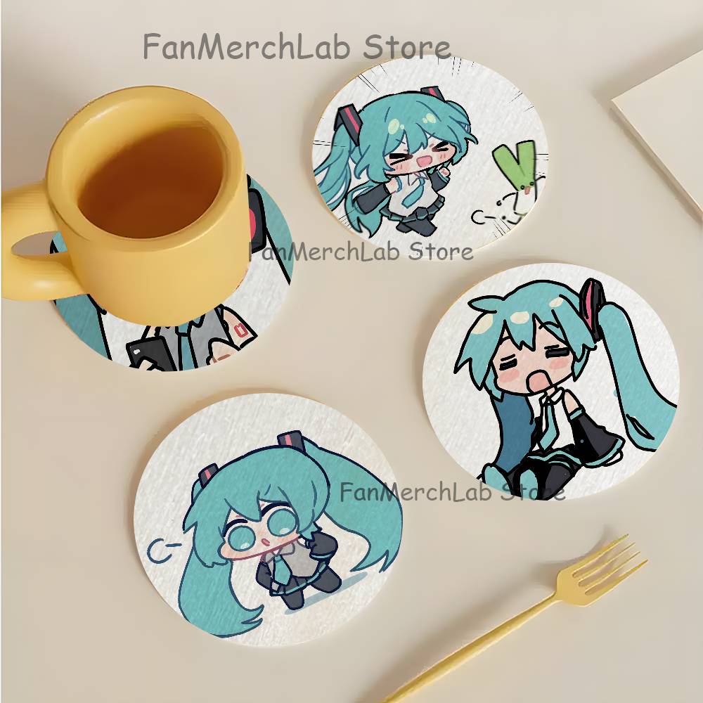 Set Coaster Kayu M-Miku untuk  - Coffee Tea Gift Set ulasan dan harga