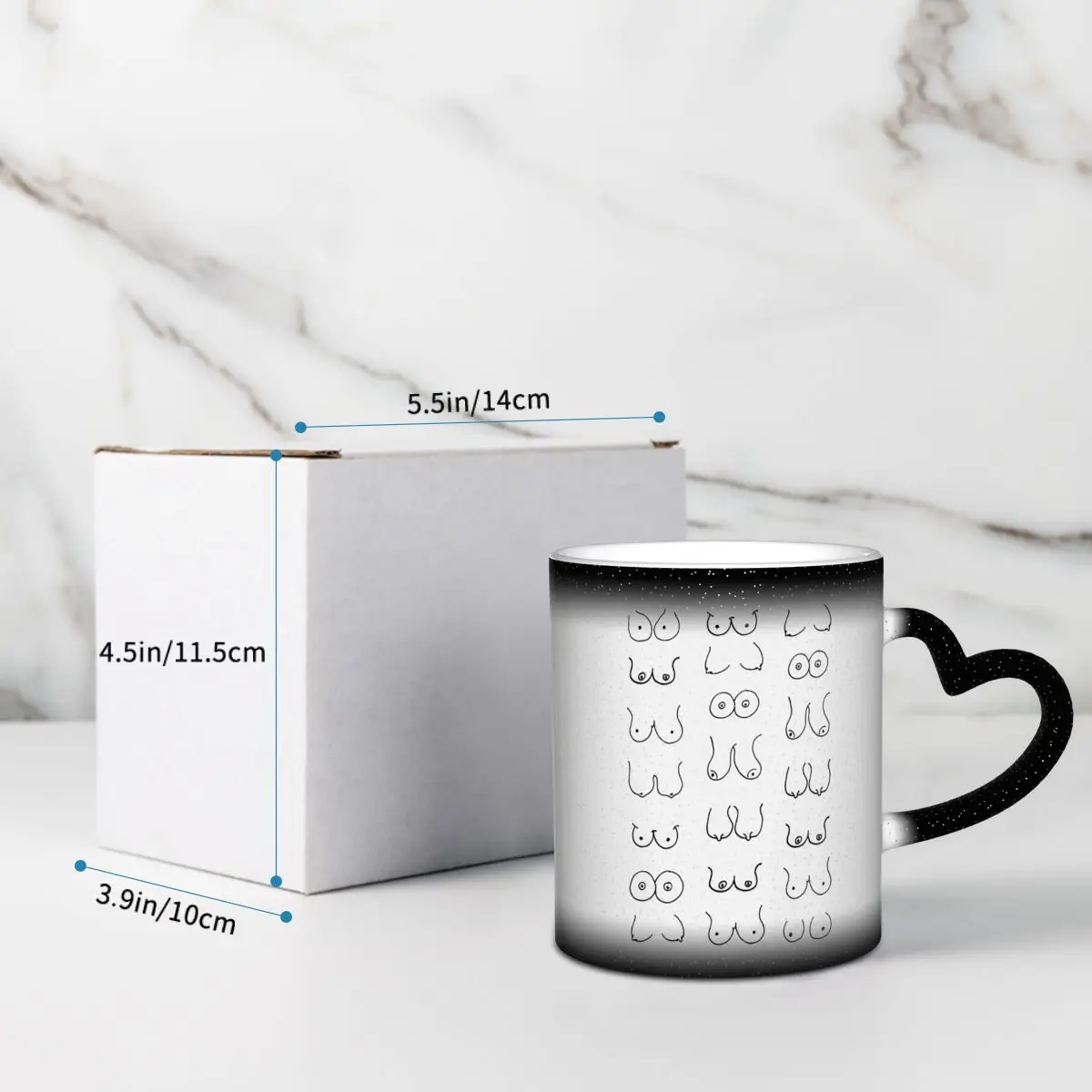 Mug Gambar Payudara Hitam Puti - Coffee Tea Drawing ulasan dan harga