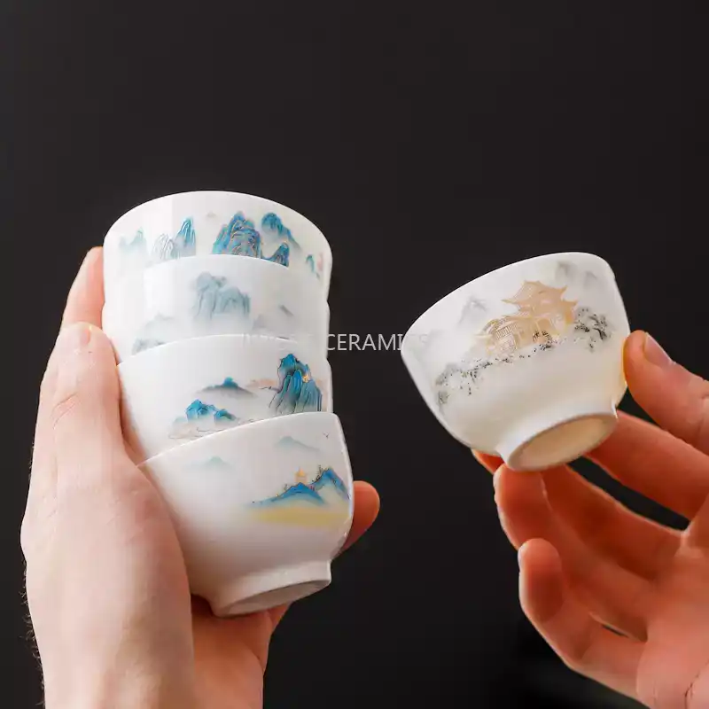 4 Buah Cangkir Teh Mini Kerami - Coffee Tea Set Up ulasan dan harga