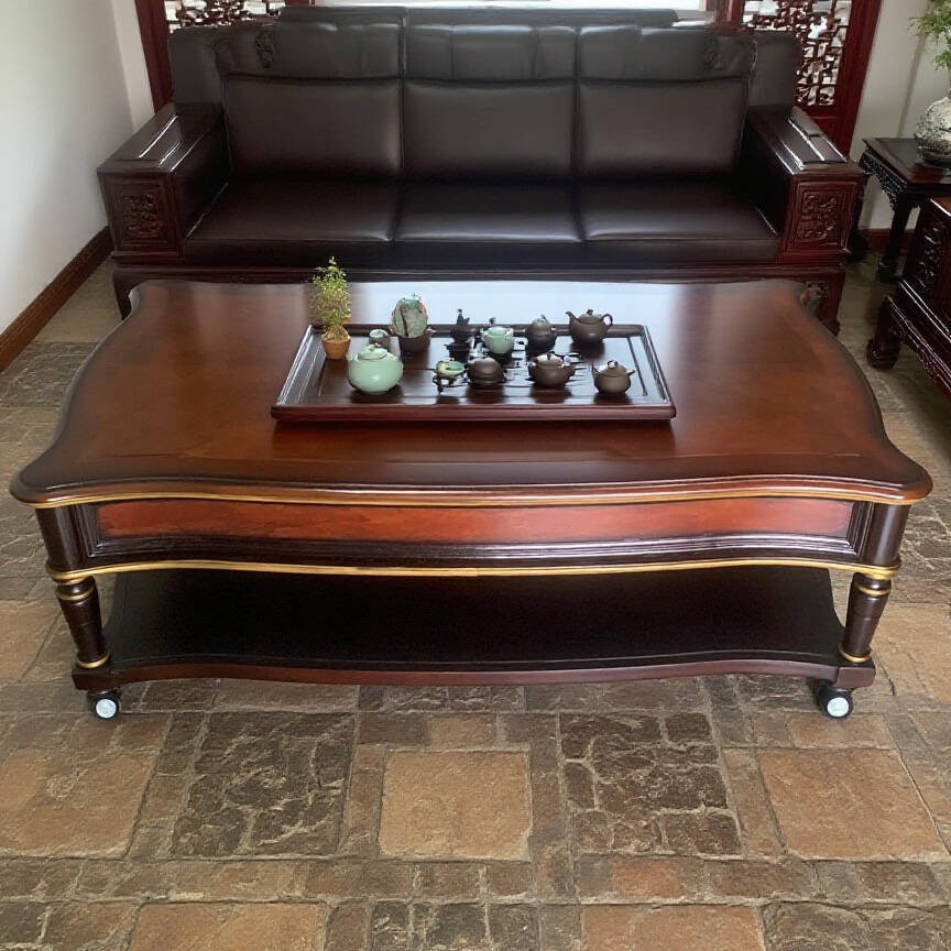 Meja kopi retro kayu solid, me - Coffee Tea Drawing ulasan dan harga