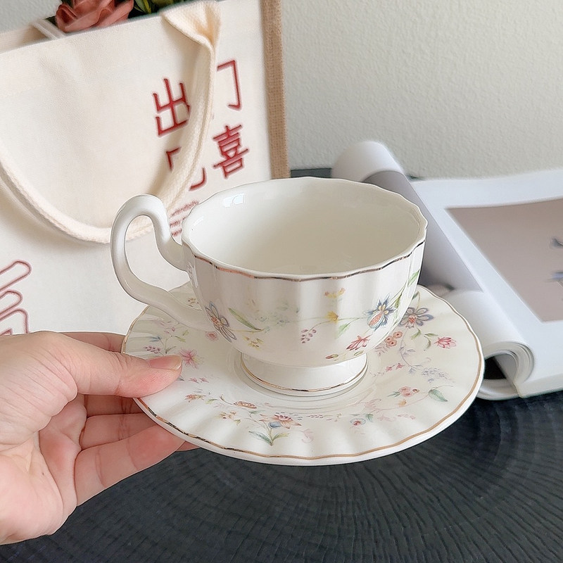 Set Cangkir Kopi Motif Bunga E - Coffee Tea Drawing ulasan dan harga