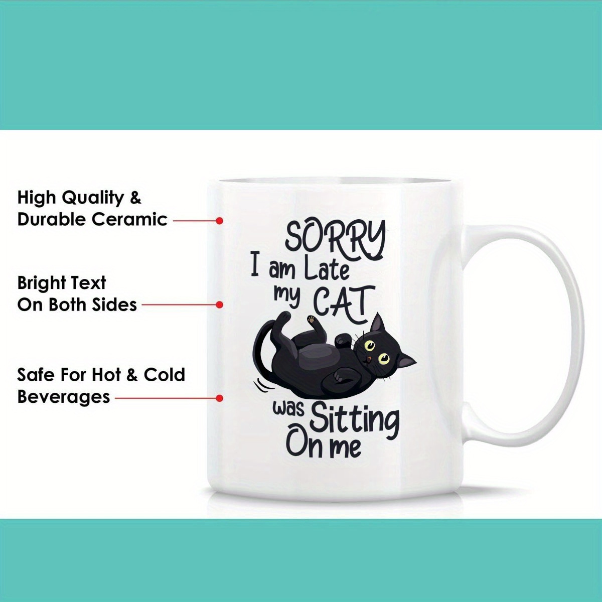 1 Mug Keramik Berbentuk Kucing - Coffee Tea You And Me ulasan dan harga