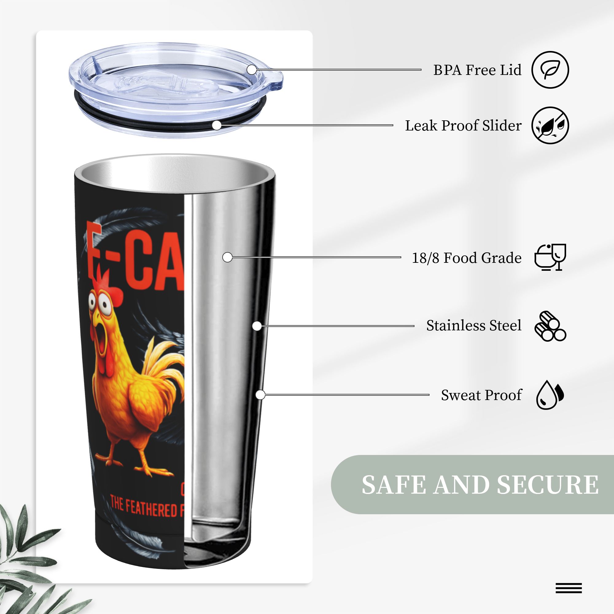 Tumbler Terisolasi F-Caw-F Chi - Double Wall Mug ulasan dan harga