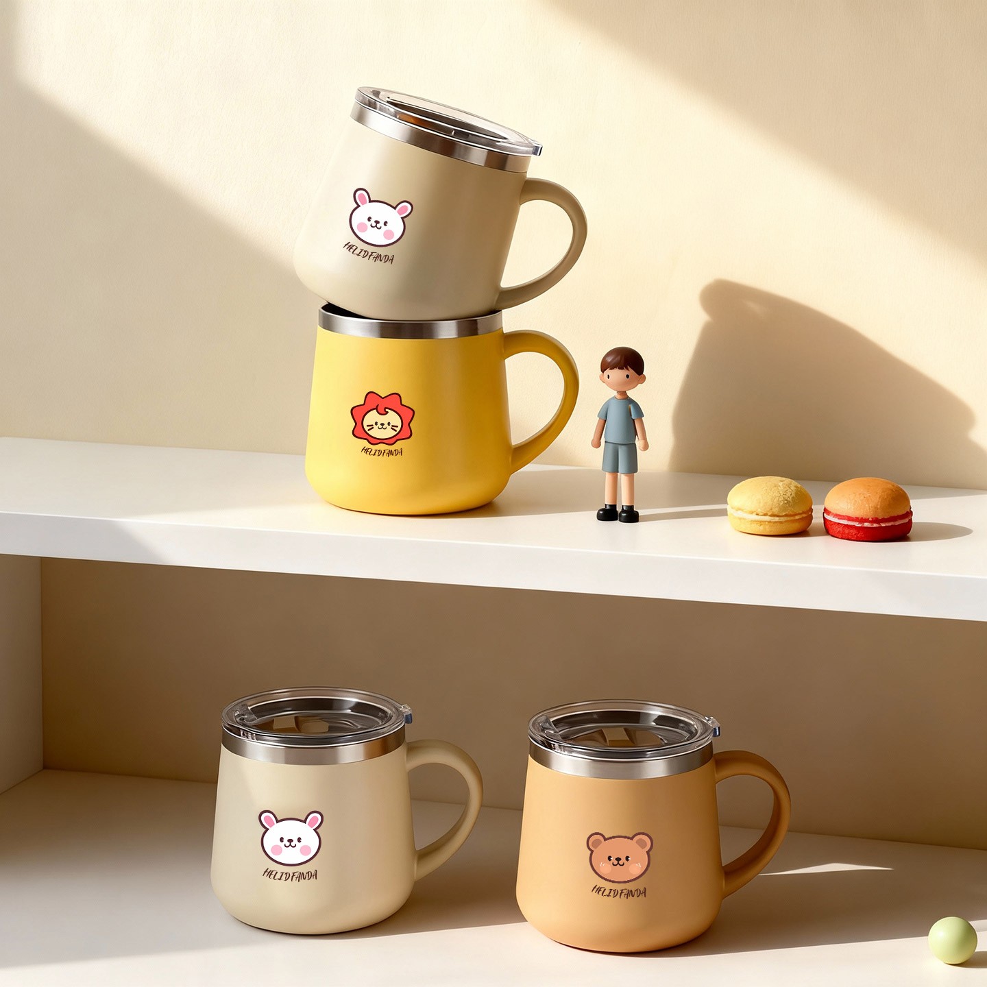 430ML Cangkir Kopi Kartun Baja - Double Wall Mug ulasan dan harga