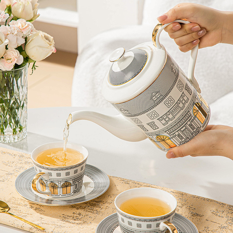 Cangkir arsitektur dan piring  - Coffee Tea Set Up ulasan dan harga