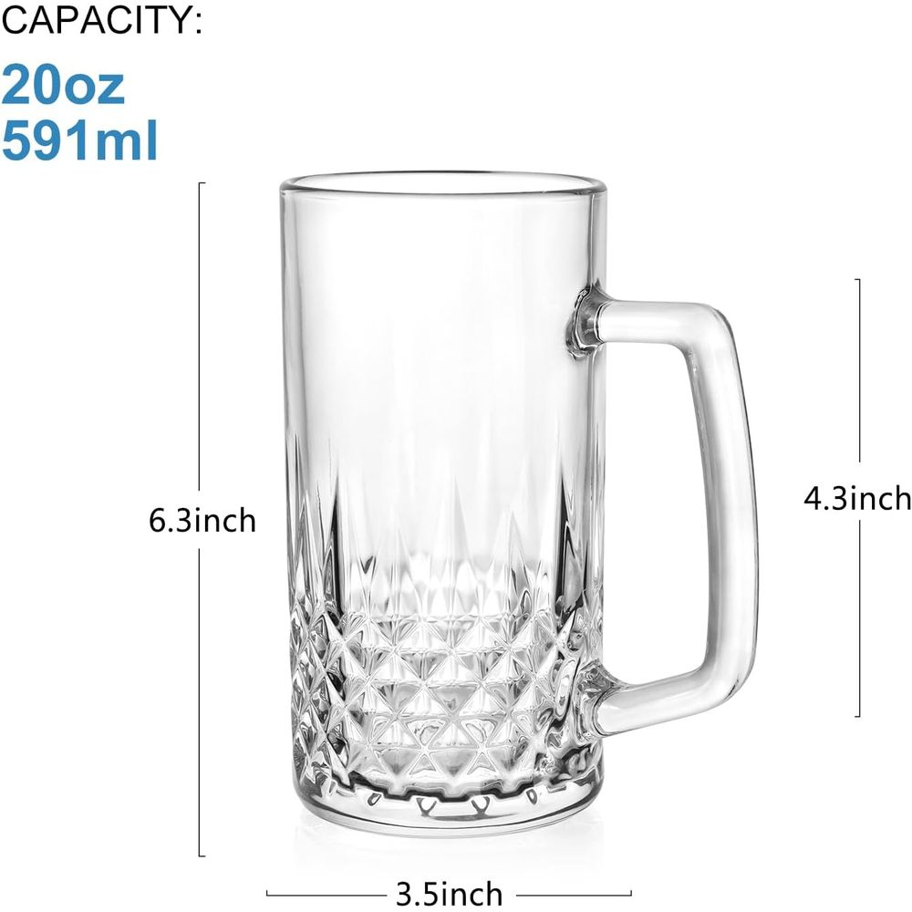 Set 4 Mug Kaca Tebal 20 oz, St - Coffee Tea Gift Set ulasan dan harga